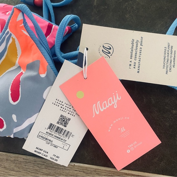 Maaji Bluetooth Balmy Sliding Triangle Bikini Top - Picture 9 of 11